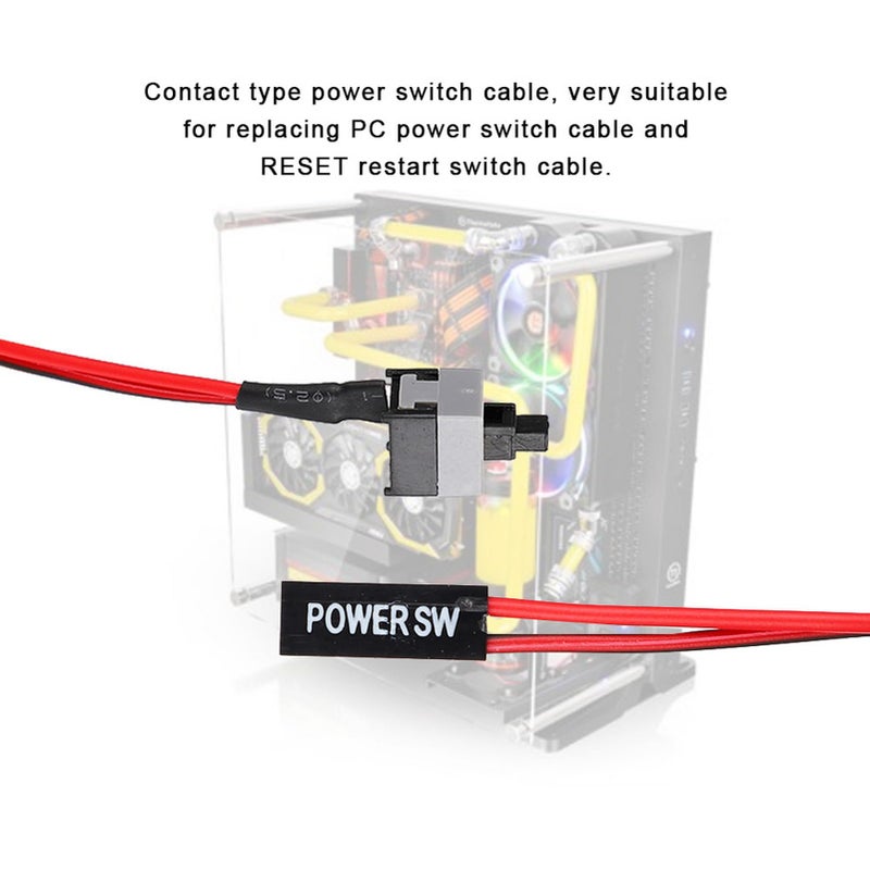 fosa PC Power, PC Reset Passthrough Motherboard Power, Jumper Switch for ATX Chassis, 2Pin Power Switch Cable for PC Motherboard Restart - Image 4